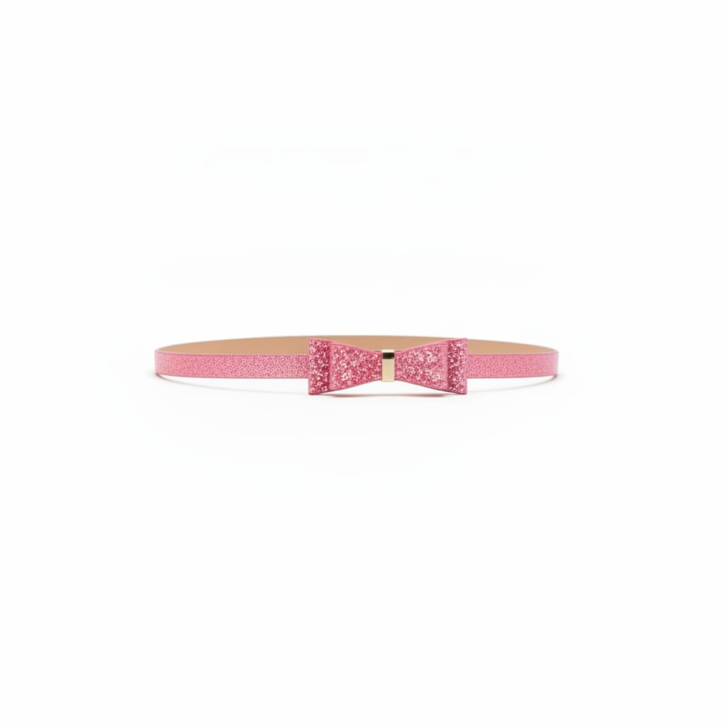 Cintura glitter con fiocco per bambina - Rosa
