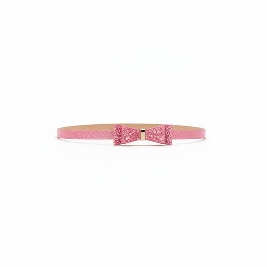 Cintura glitter con fiocco per bambina - Rosa
