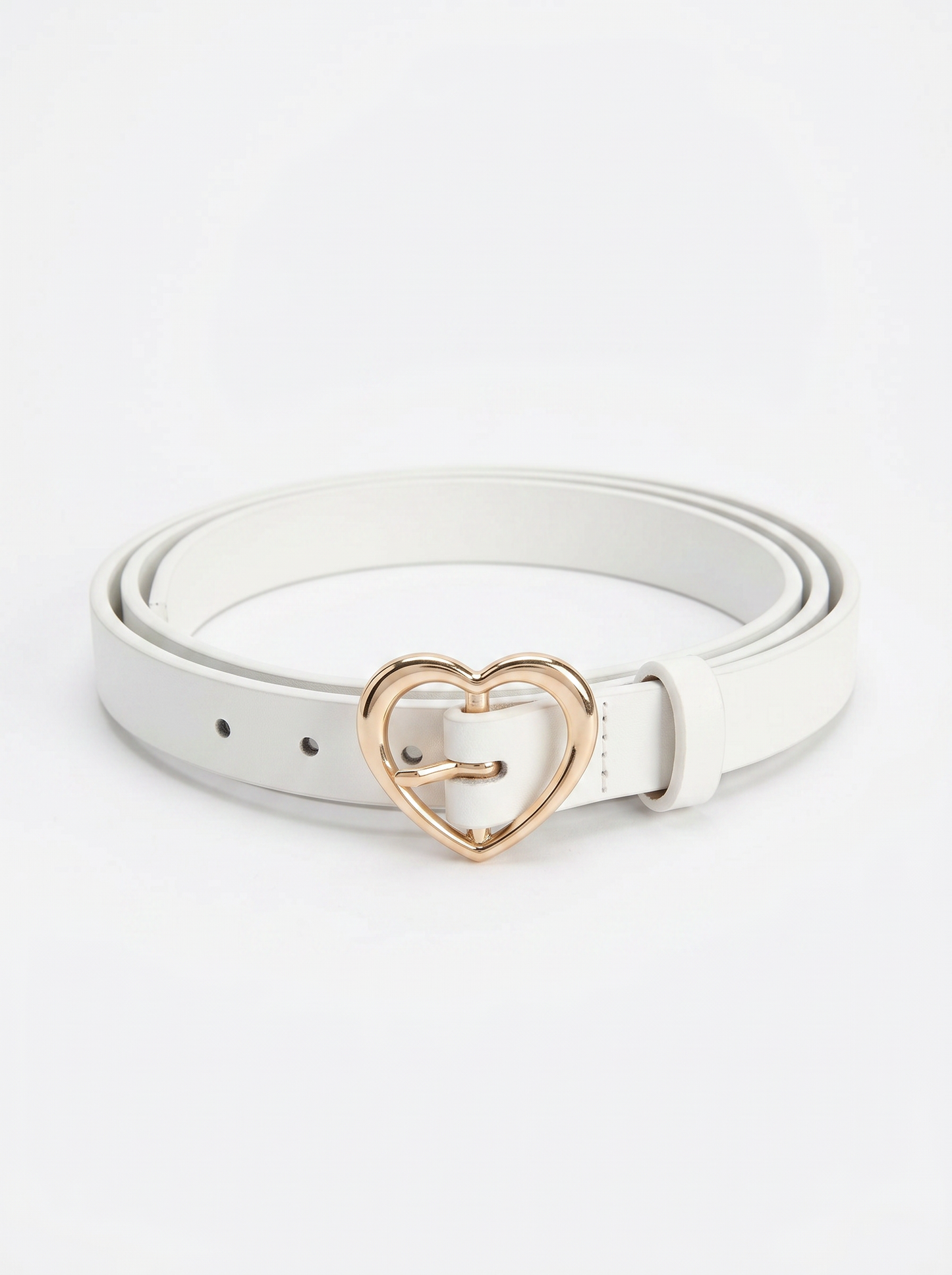 Pink butterfly belt with black and white heart - White