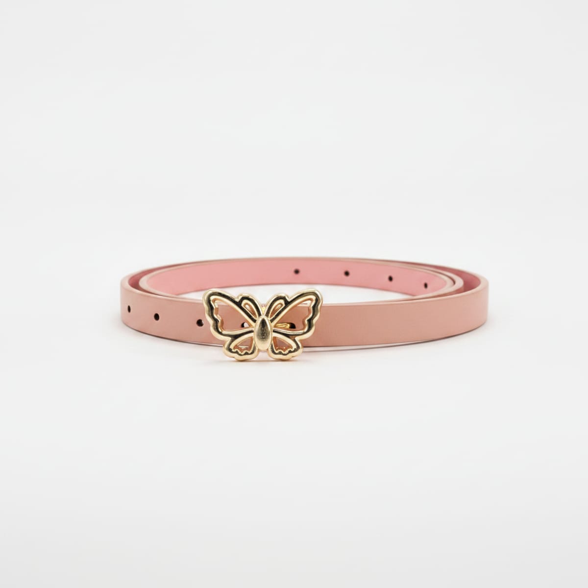 Pink butterfly belt with black and white heart - Pink