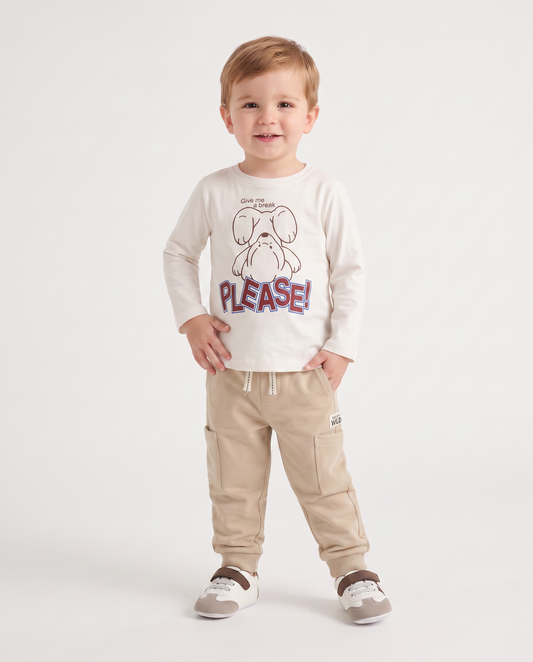 Sporty style jogger pants - Beige