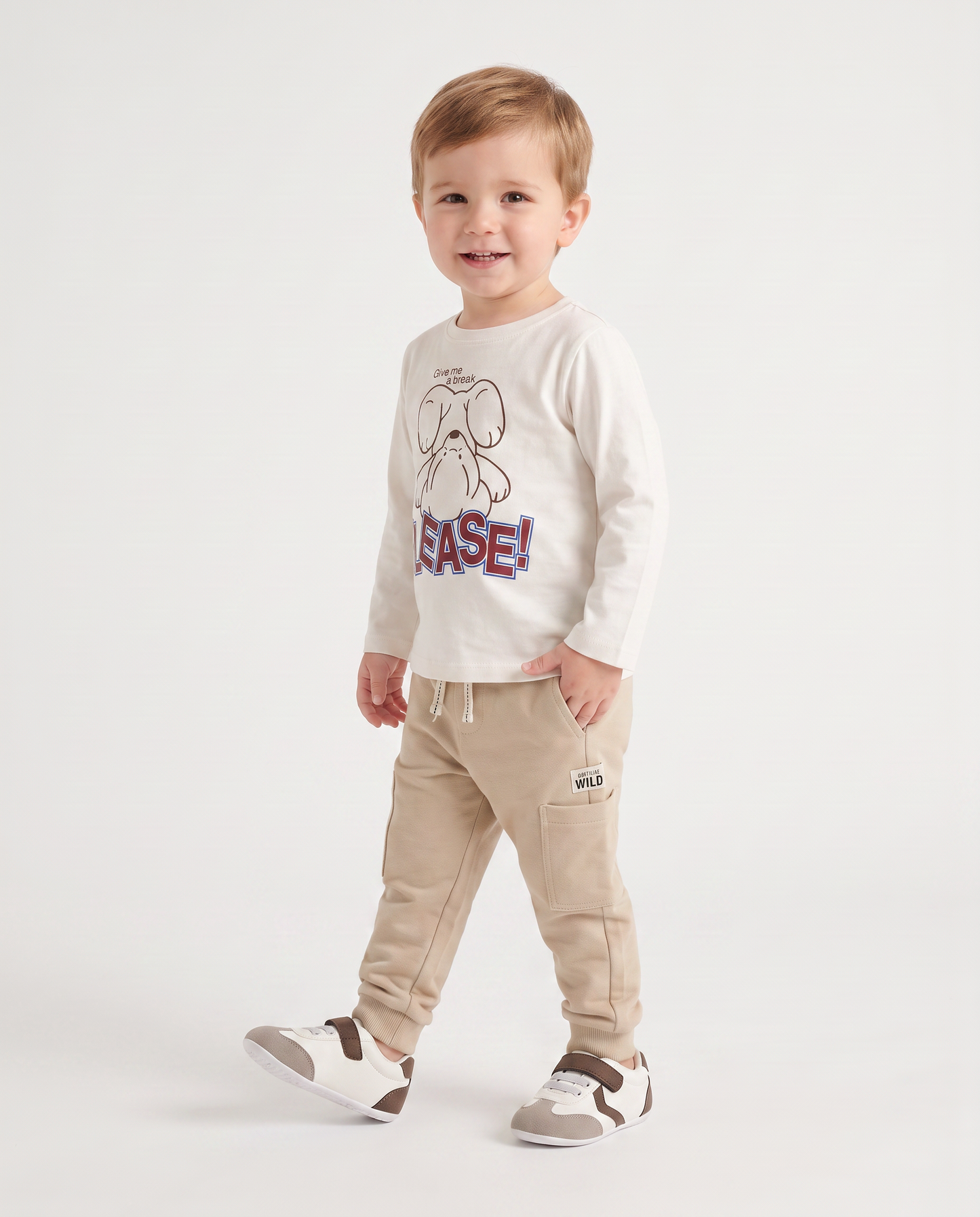 Sporty style jogger pants - Beige