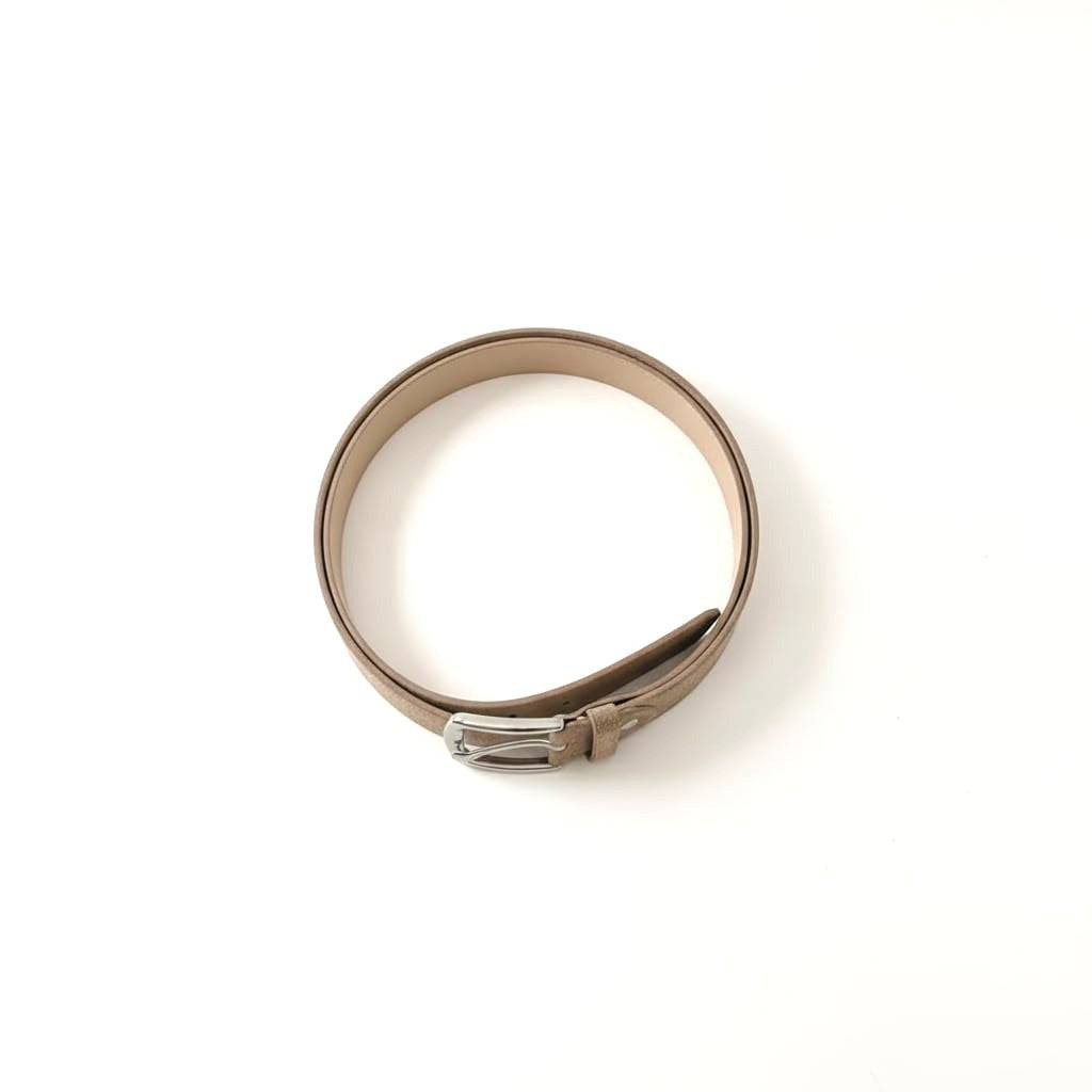 Basic suede belt for kids 2 cm - Beige