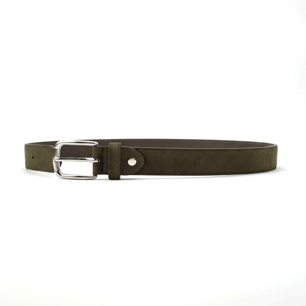 Basic suede belt for kids 2 cm - Green
