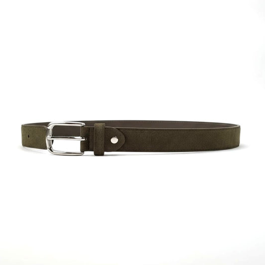 Basic suede belt for kids 2 cm - Green
