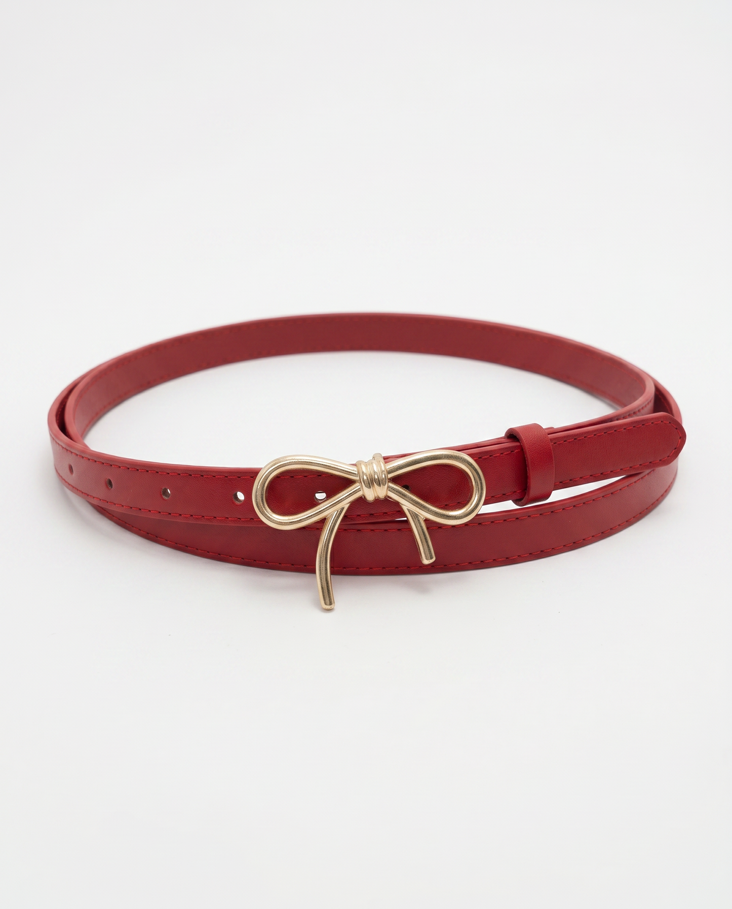 Cintura fibbia fiocco 1 cm elegante - Rosso