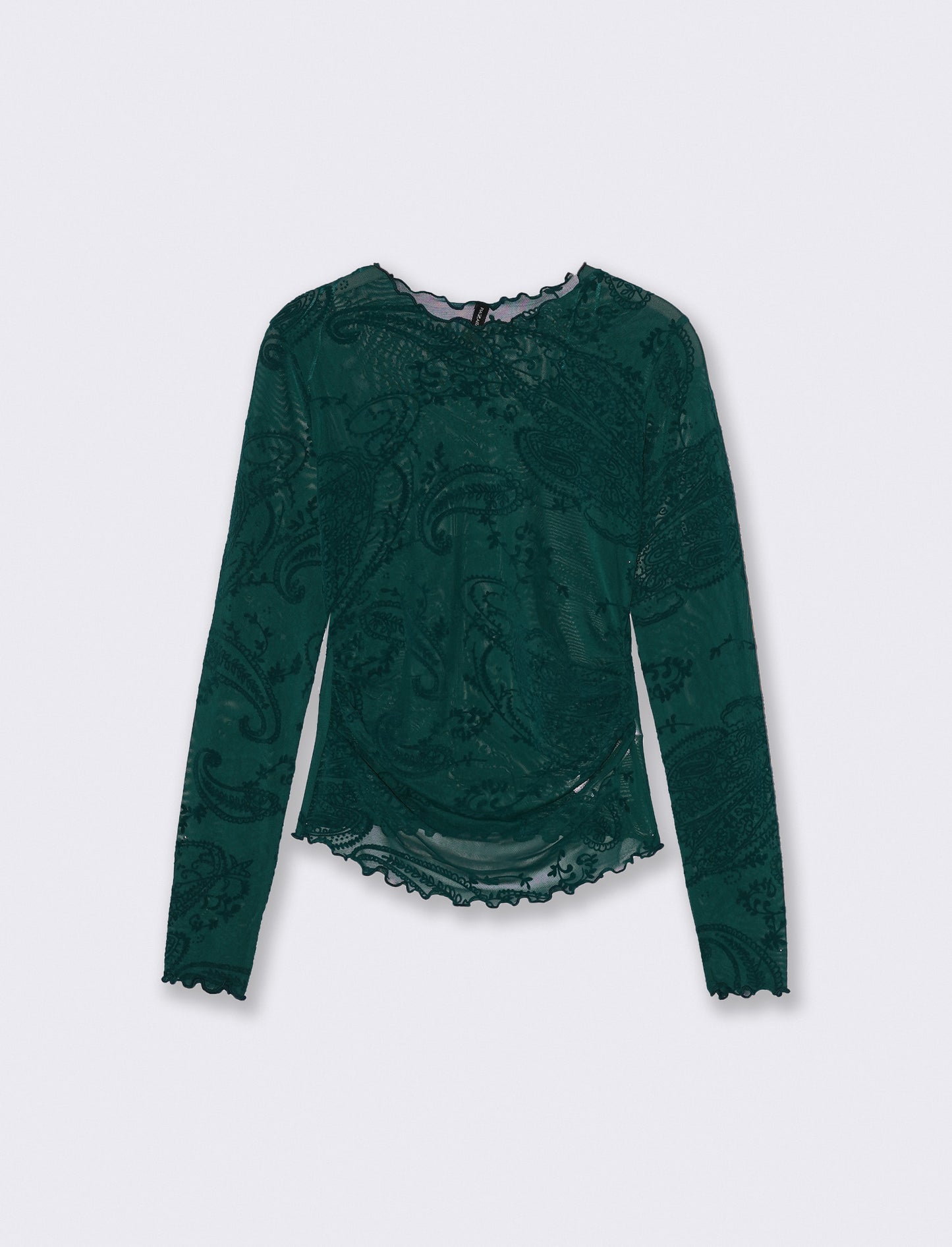 T-shirt in rete con arriccio e stampa flock - Ottanio