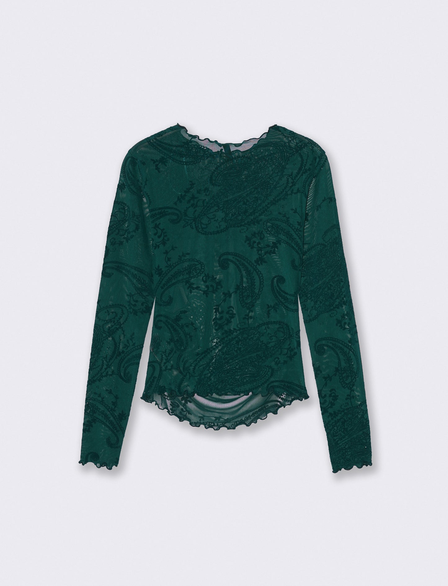 T-shirt in rete con arriccio e stampa flock - Ottanio