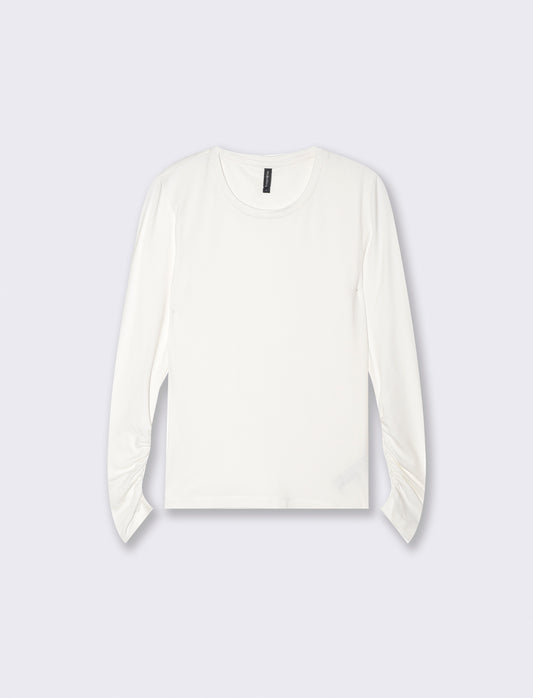 Basic long sleeve slim fit T-shirt - Beige
