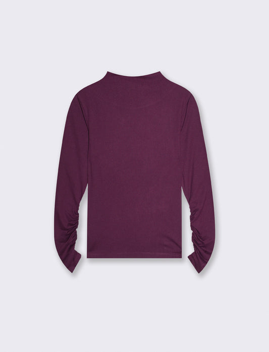 Basic long sleeve T-shirt with turtle neck - Red