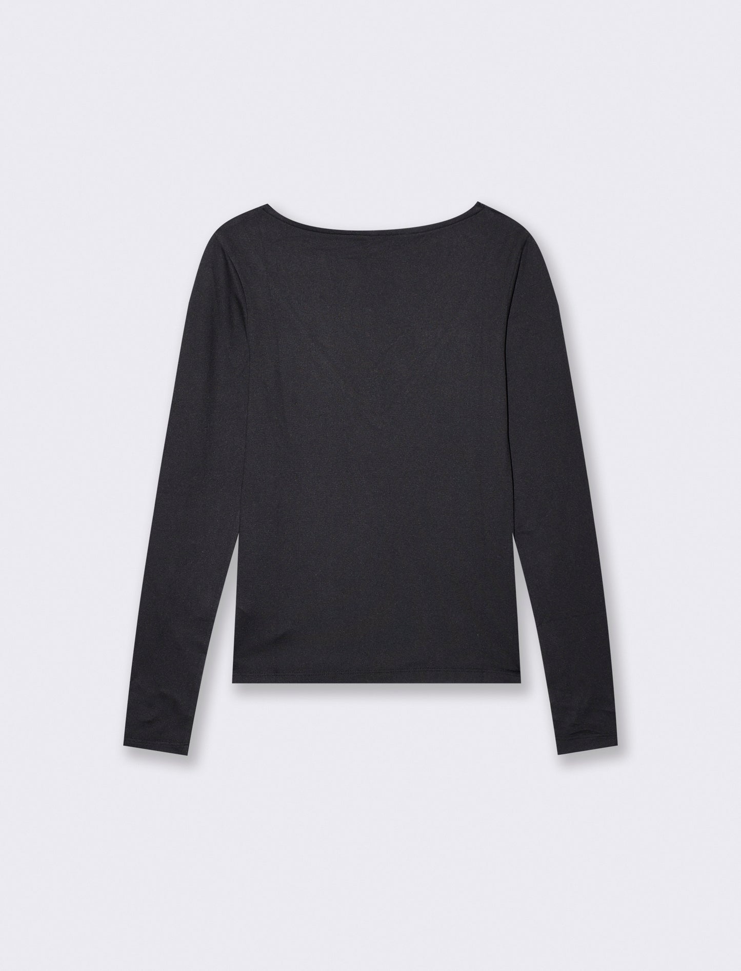T-shirt manica lunga scollo a V - Nero