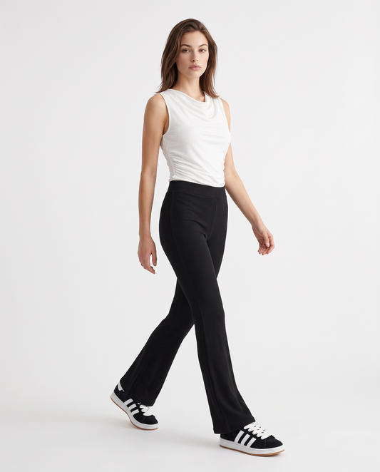 Flared Leggings: Unique Style and Comfort - Black