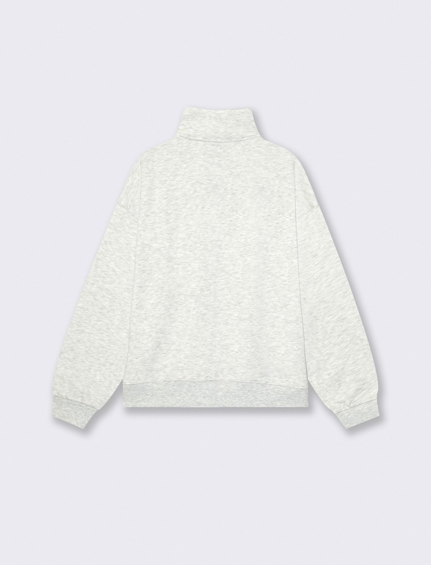 Felpa con collo alto e zip integrata - Grigio chiaro mel.