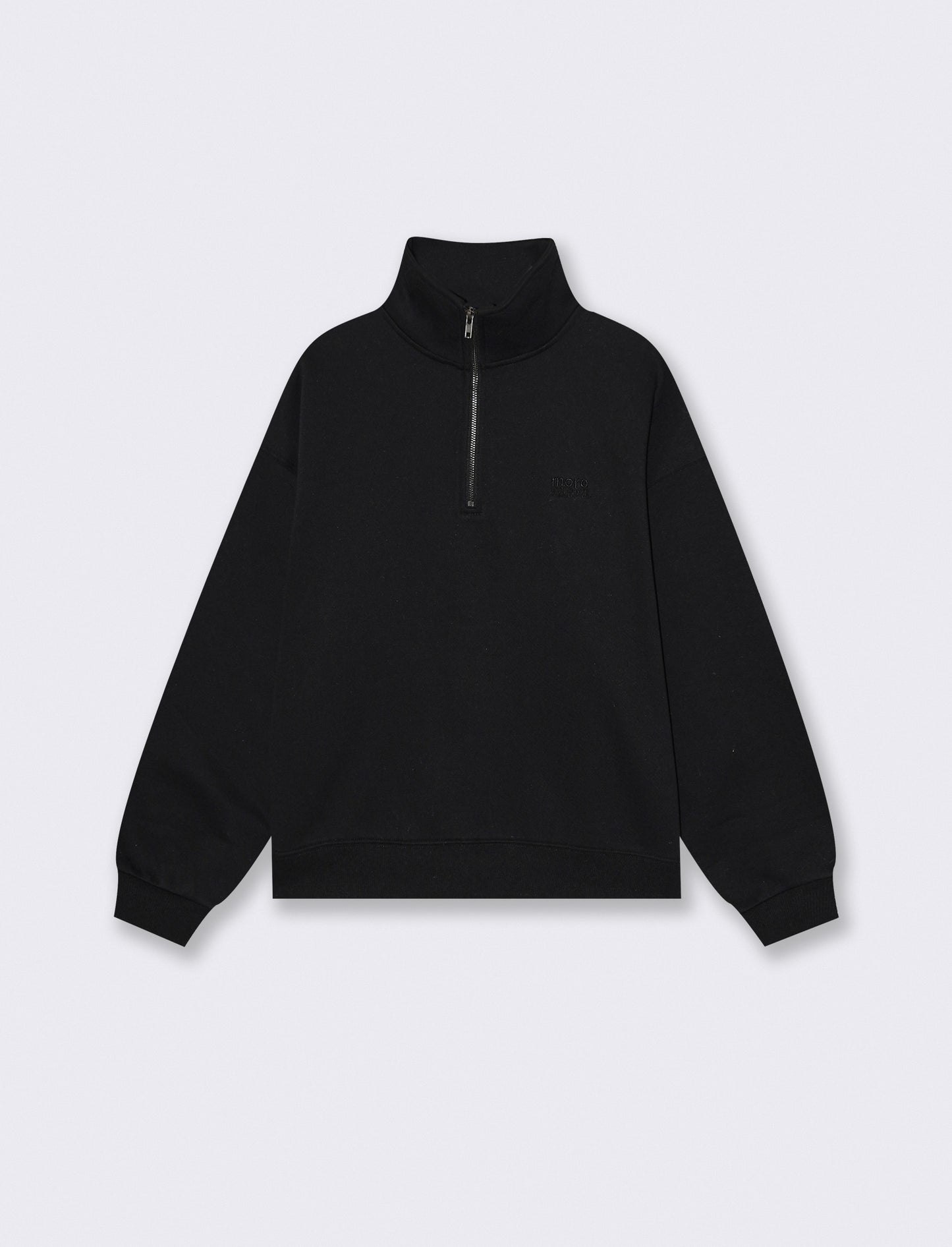High neck sweatshirt with integrated zip - Black