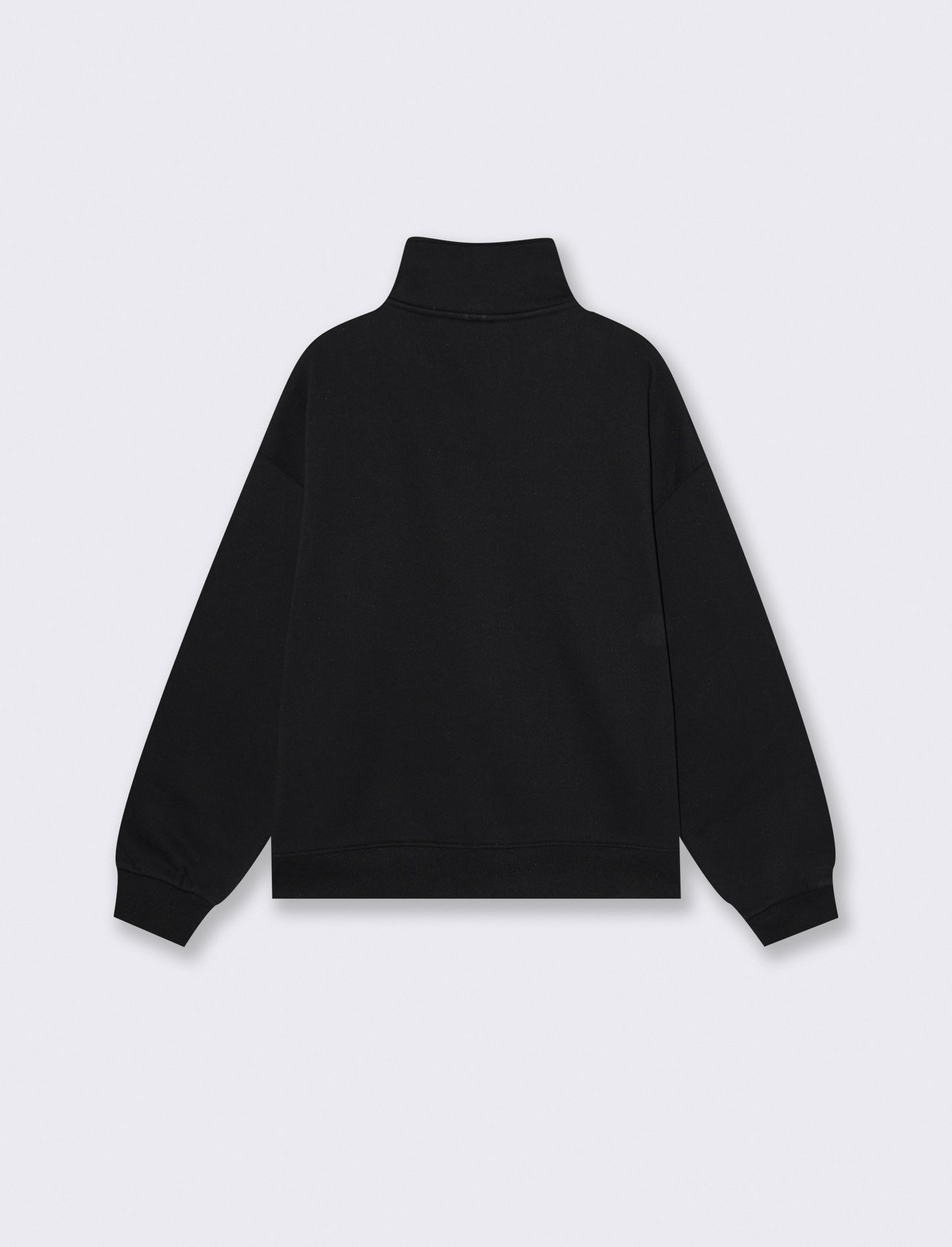 High neck sweatshirt with integrated zip - Black