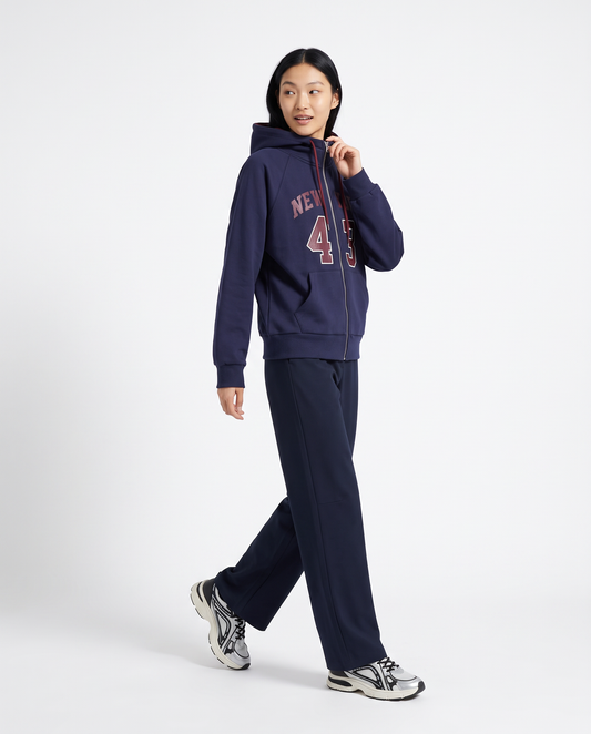 Hooded sweatshirt with front zip - Blue