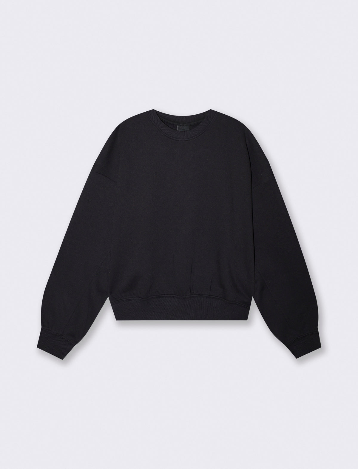 Felpa over crop con paricollo elegante - Nero