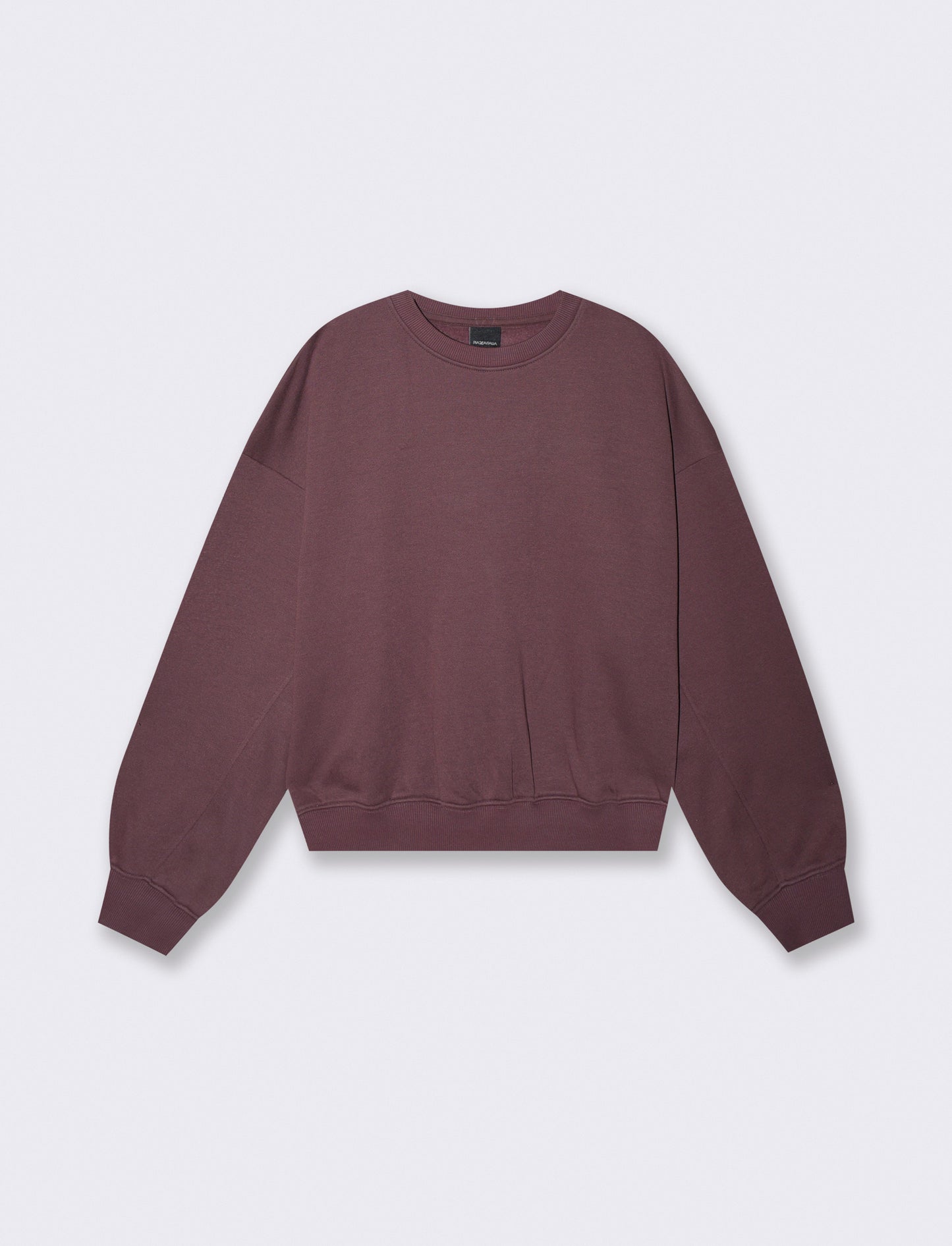 Elegant Mock Neck Oversized Crop Sweatshirt - Red