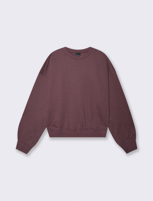 Felpa over crop con paricollo elegante - Rosso amarena