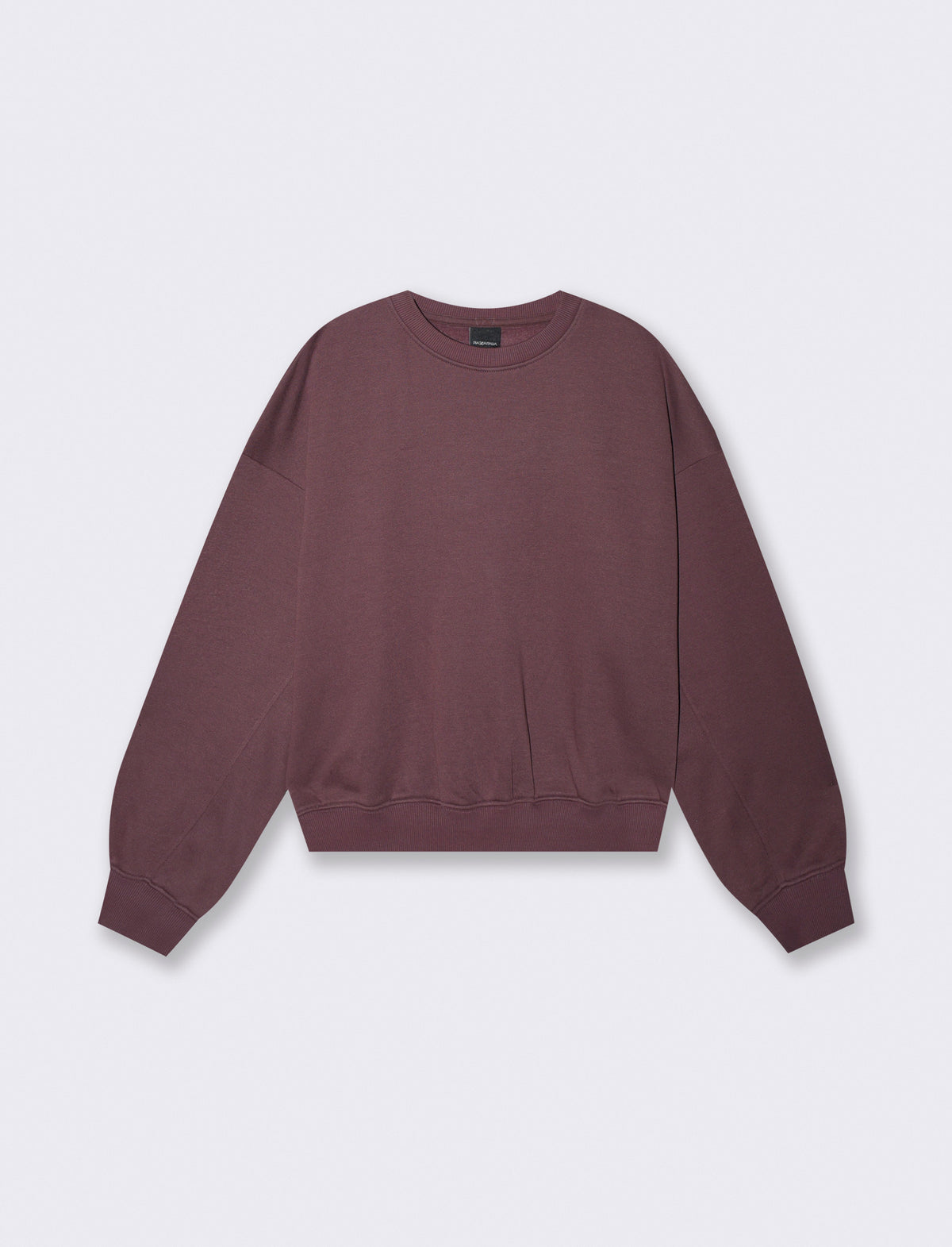 Elegant Mock Neck Oversized Crop Sweatshirt - Red