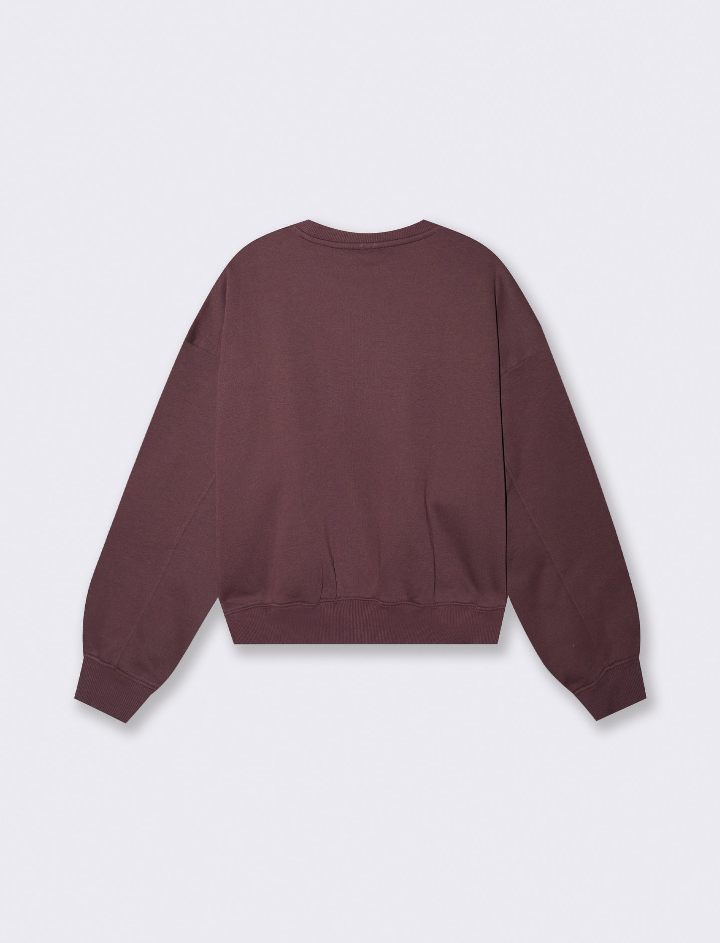 Elegant Mock Neck Oversized Crop Sweatshirt - Red