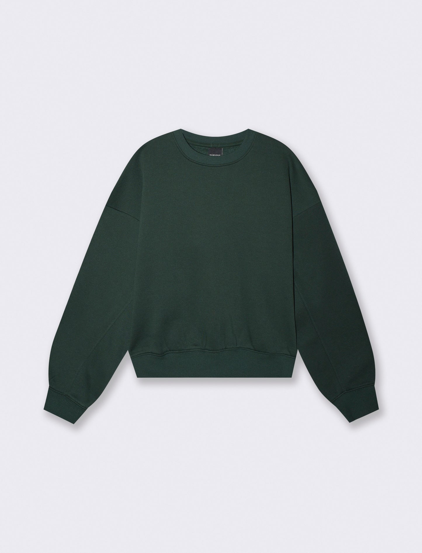 Felpa over crop con paricollo elegante - Verde bosco