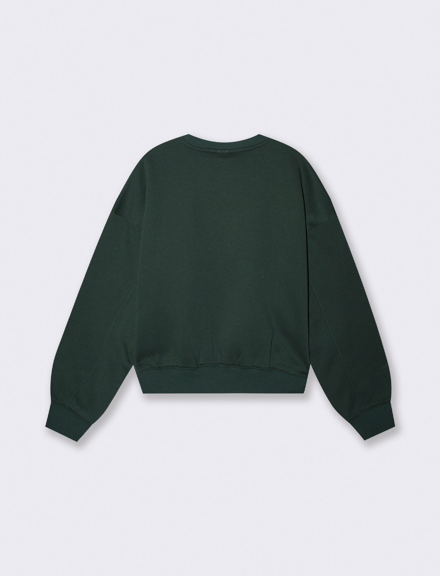 Felpa over crop con paricollo elegante - Verde bosco