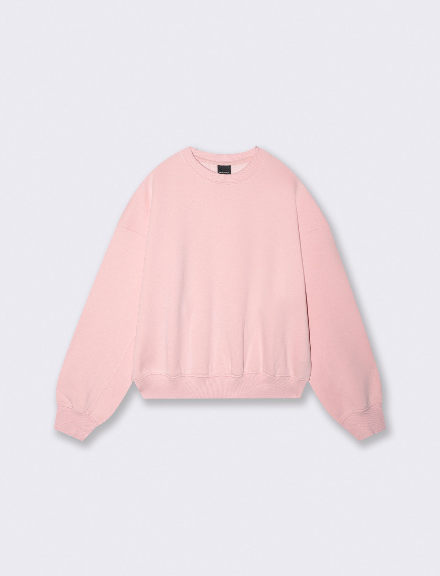Felpa over crop con paricollo elegante - Rosa chiaro