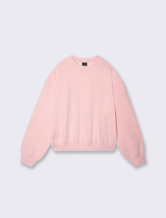 Felpa over crop con paricollo elegante - Rosa chiaro