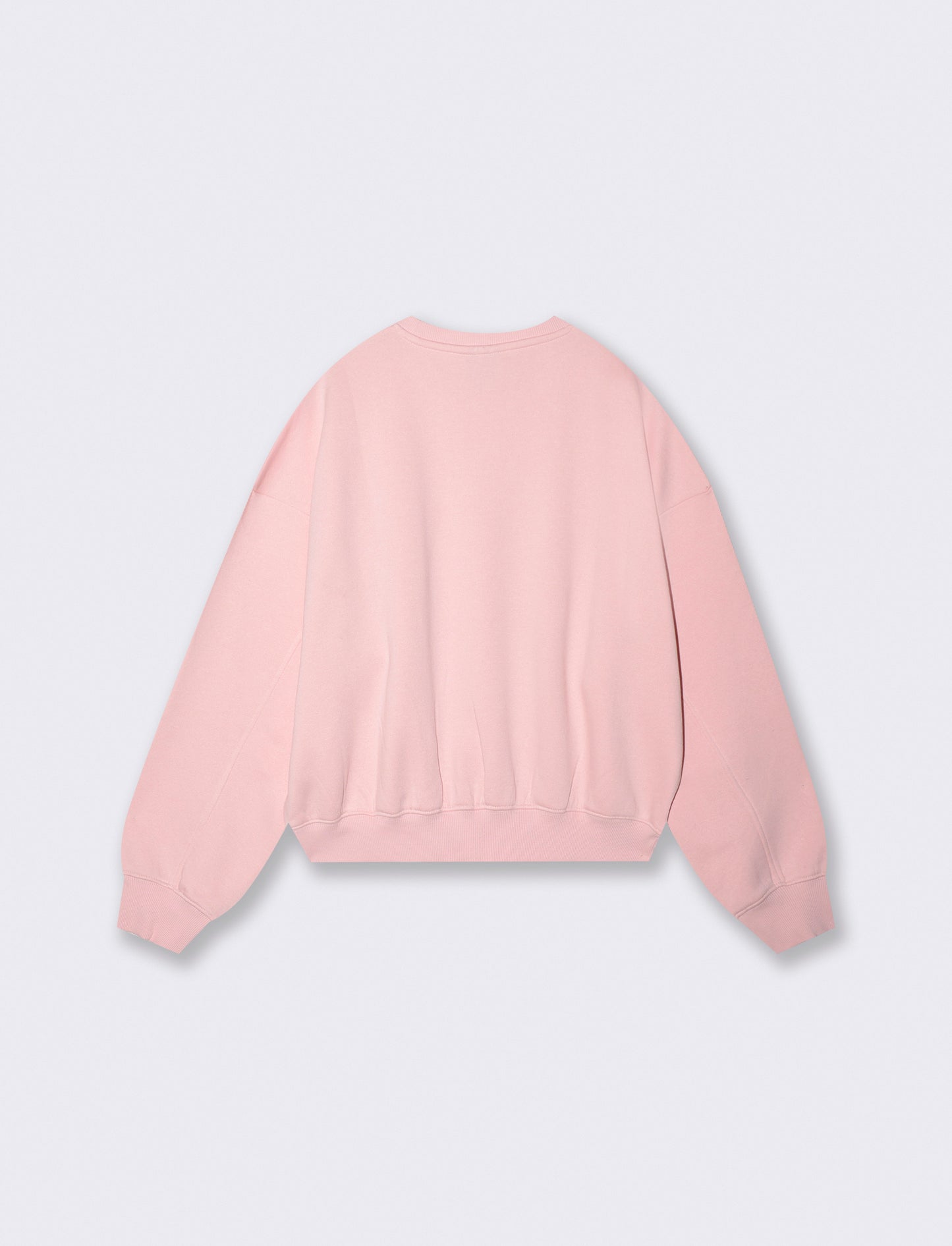 Felpa over crop con paricollo elegante - Rosa chiaro