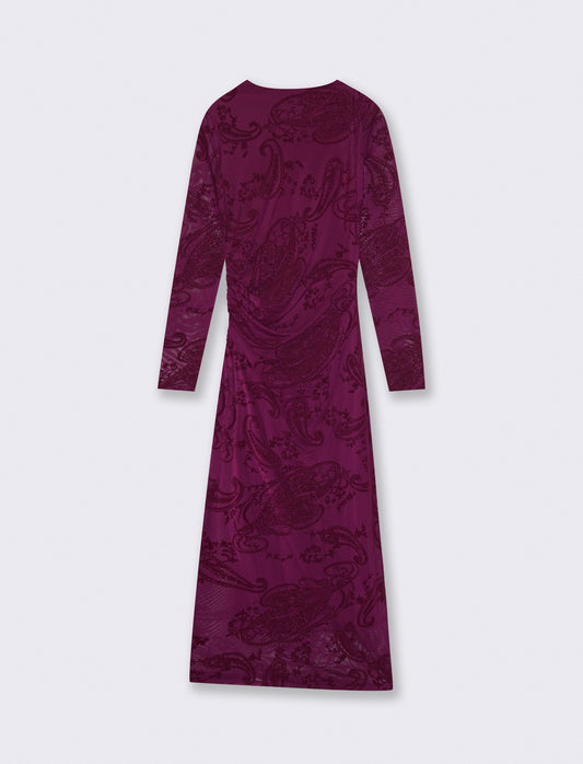 Vestito tubino manica lunga elegante - Viola ametista