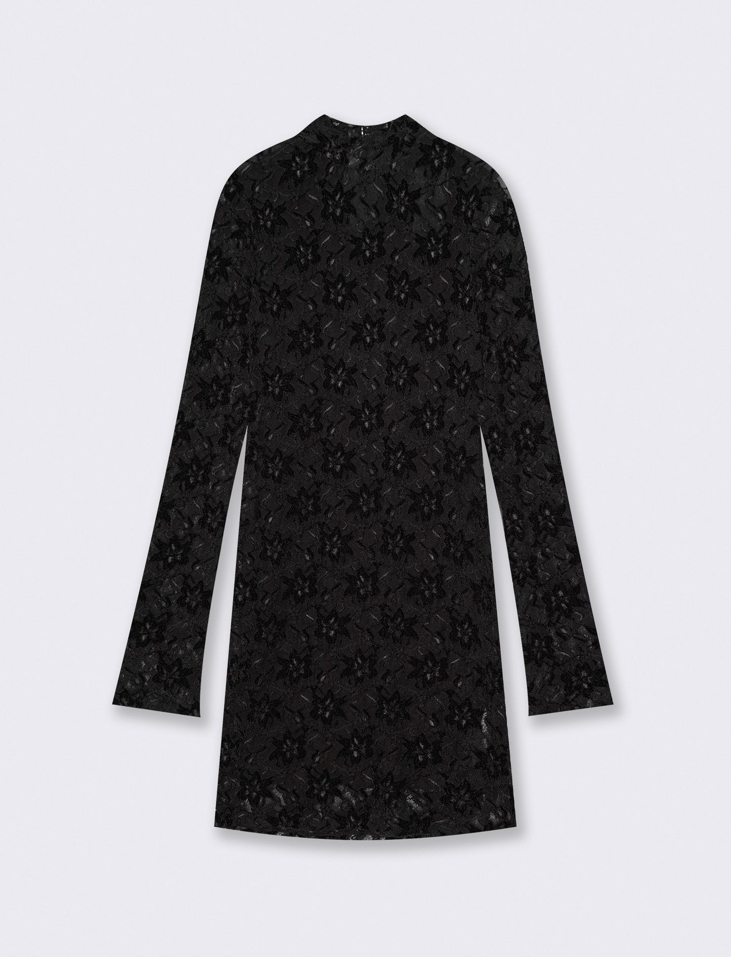 Vestito corto manica lunga a tubino - Nero