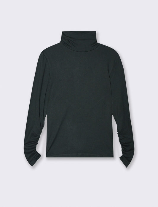 Long Sleeve Turtleneck with Ruffle - 
