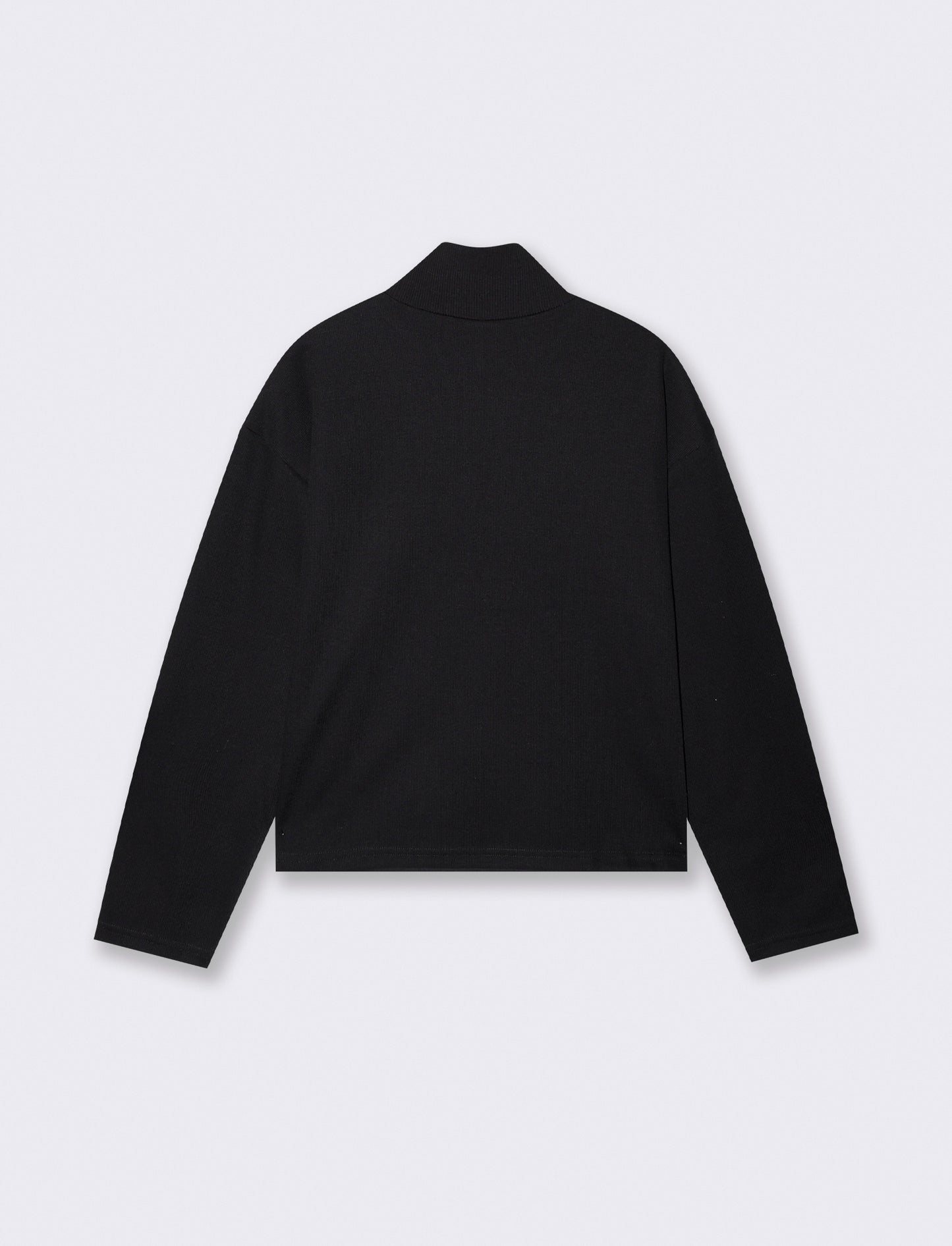 T-shirt collo alto basica e regolare - Nero