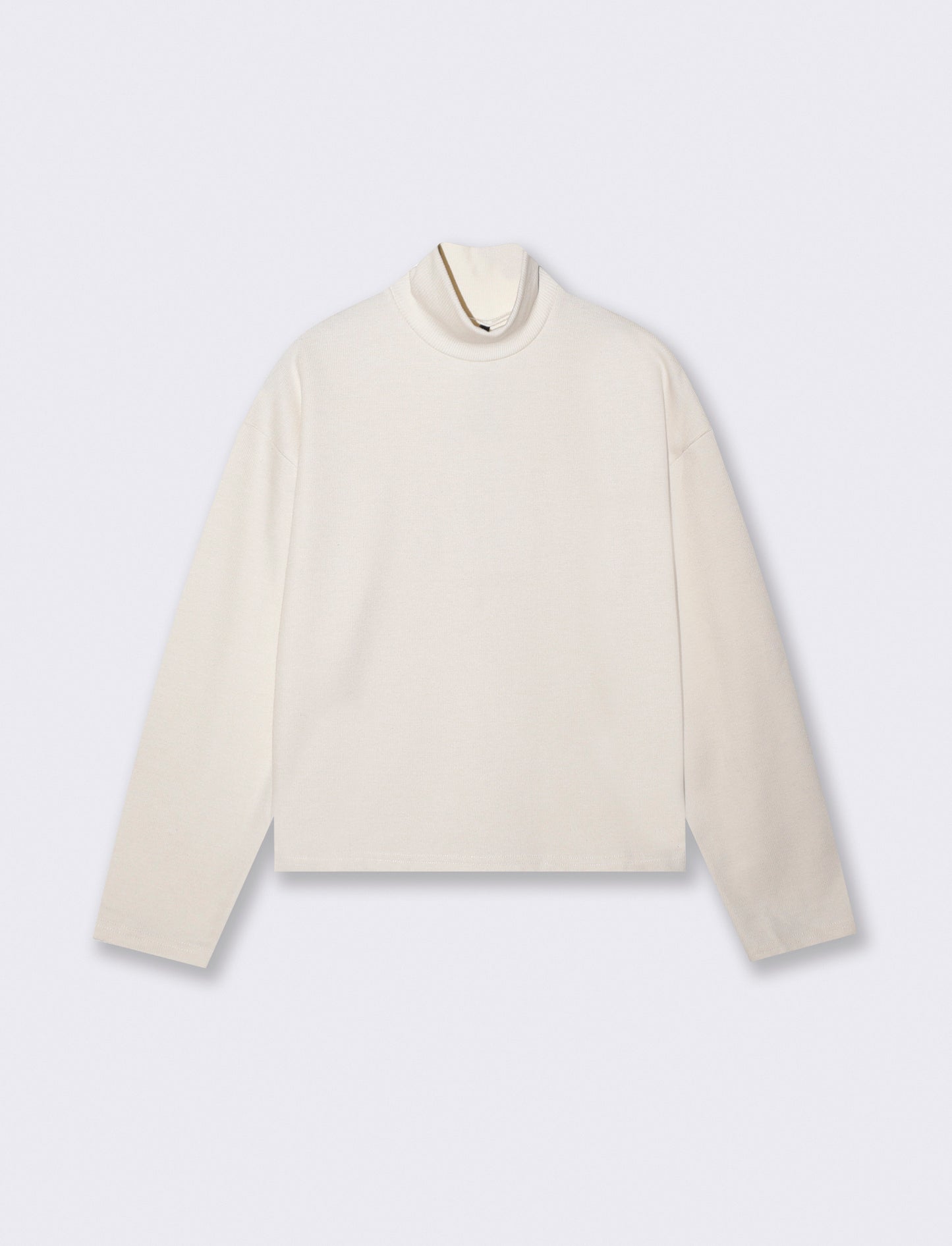 T-shirt collo alto basica e regolare - Avorio