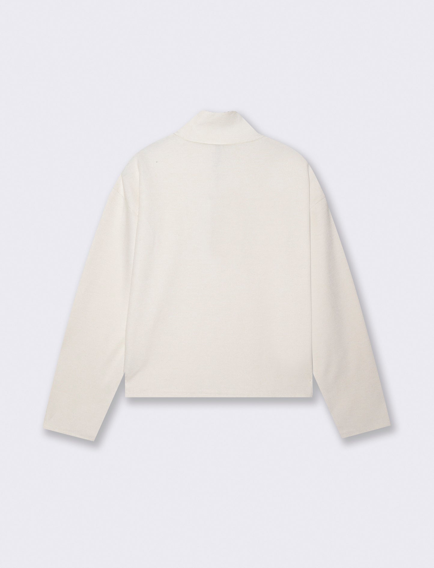 T-shirt collo alto basica e regolare - Avorio