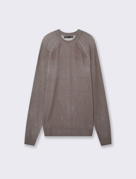 Maglia a Coste Doppio Filo Vanisè - Grigio fango