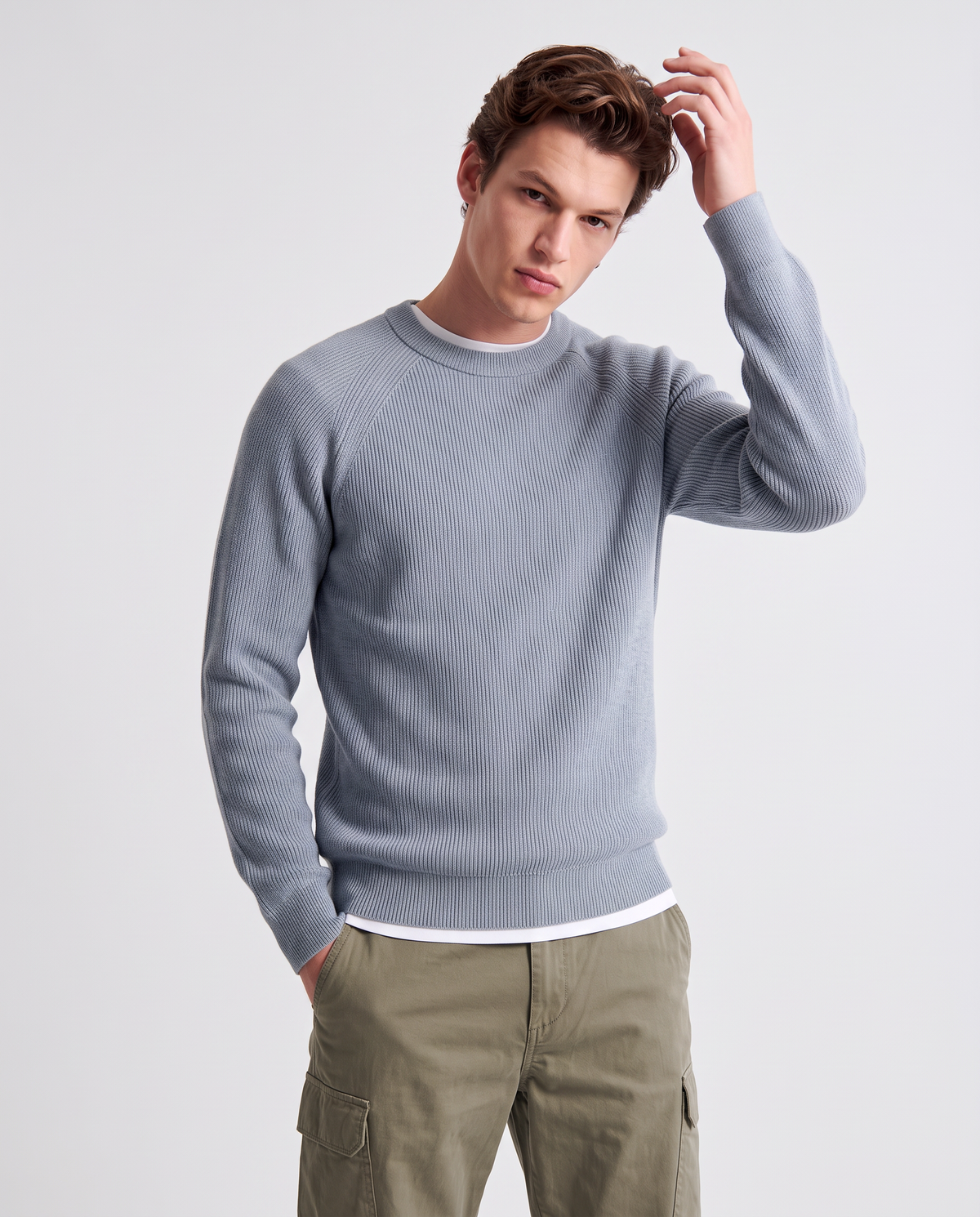 Ribbed Double Thread Sweater Vanisè - Sky blue