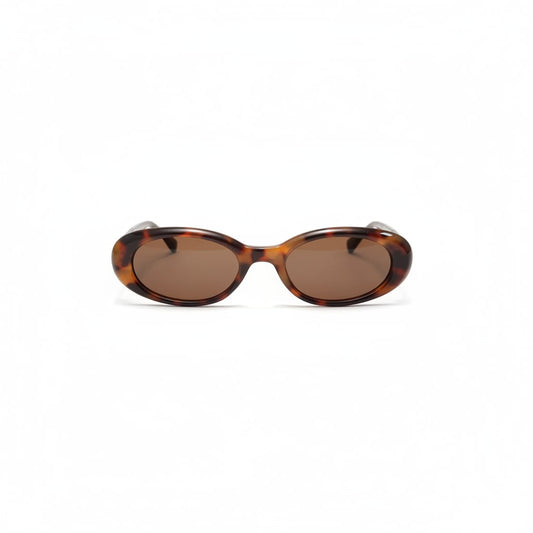 Occhiali con montatura ovale - Marrone