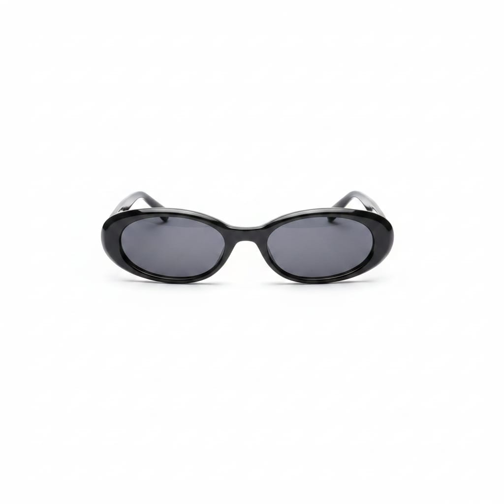 Oval Frame Glasses - Black