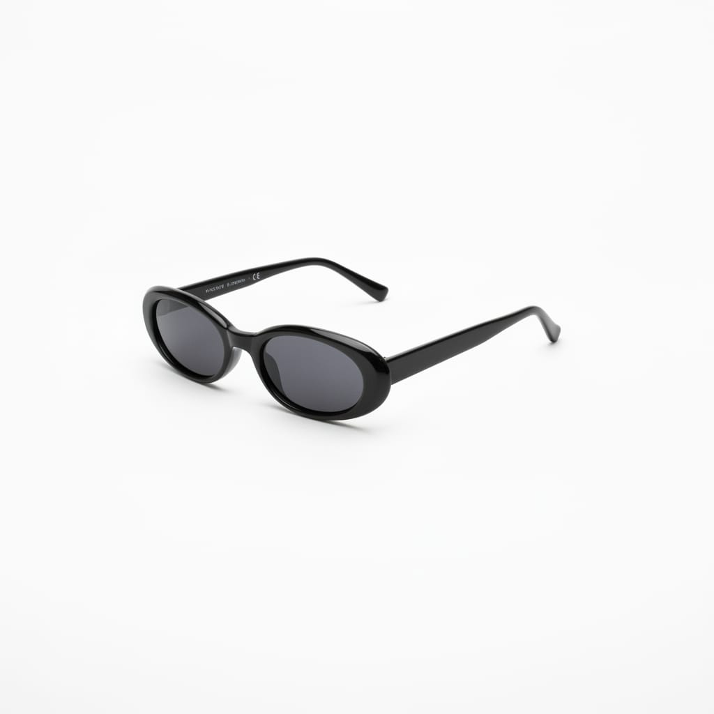 Oval Frame Glasses - Black