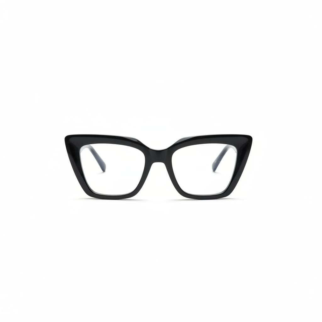 Square glasses with blue filter - Black