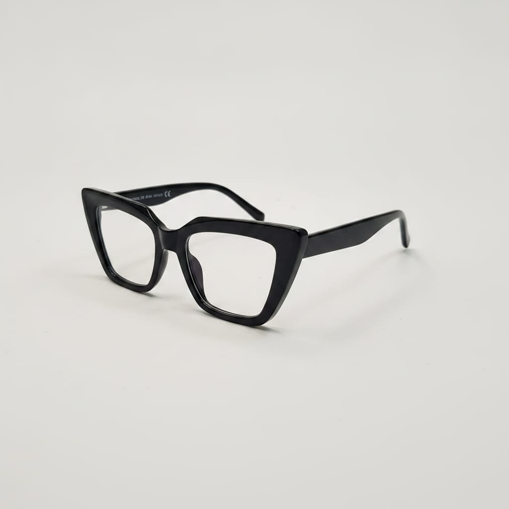 Square glasses with blue filter - Black