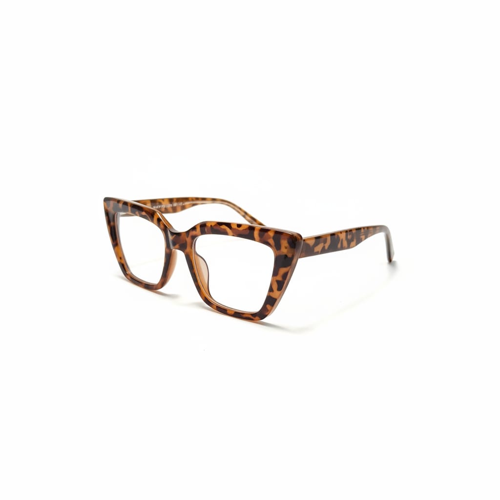 Square glasses with blue filter - Brown
