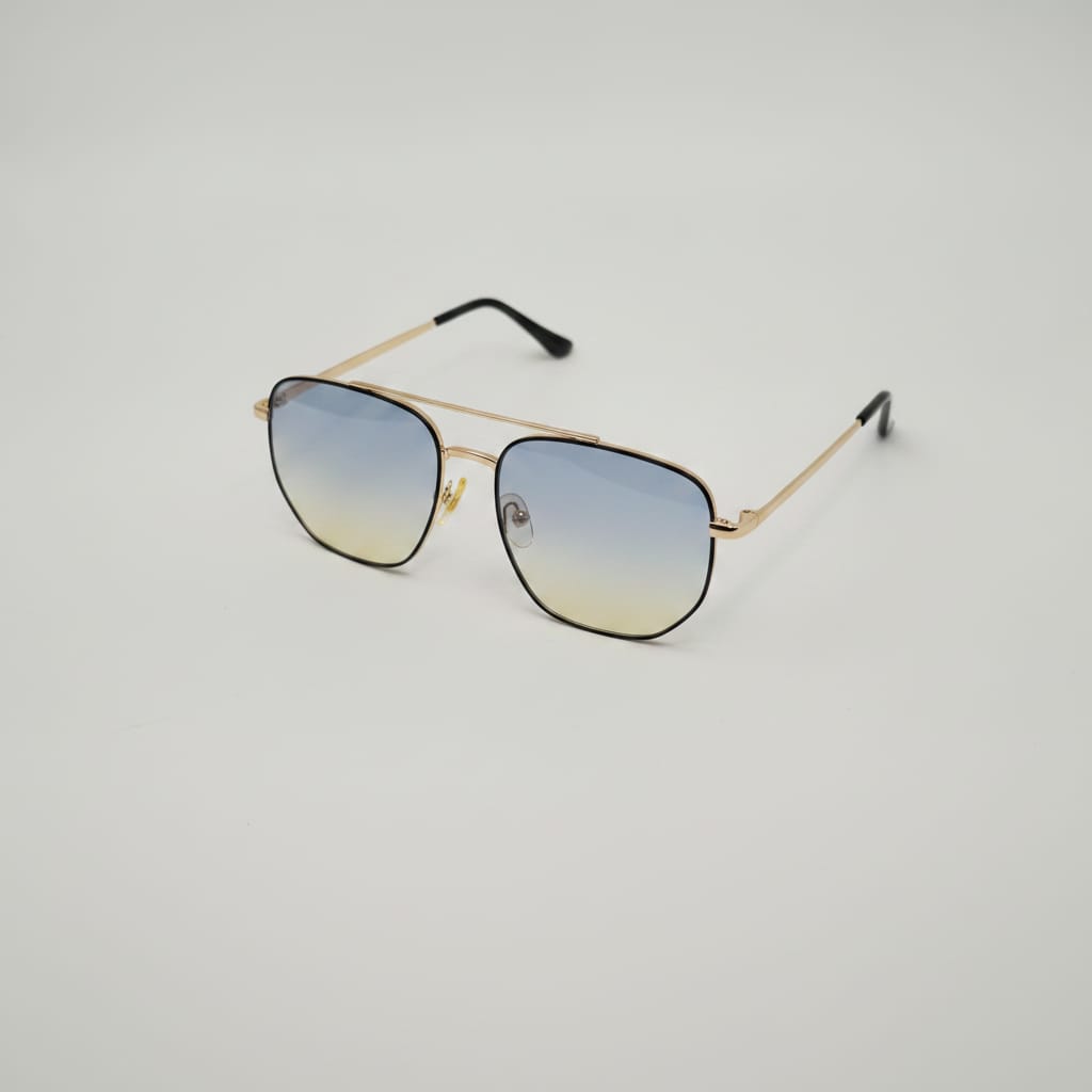 Men's Metal Glasses with Square Lenses - Gold