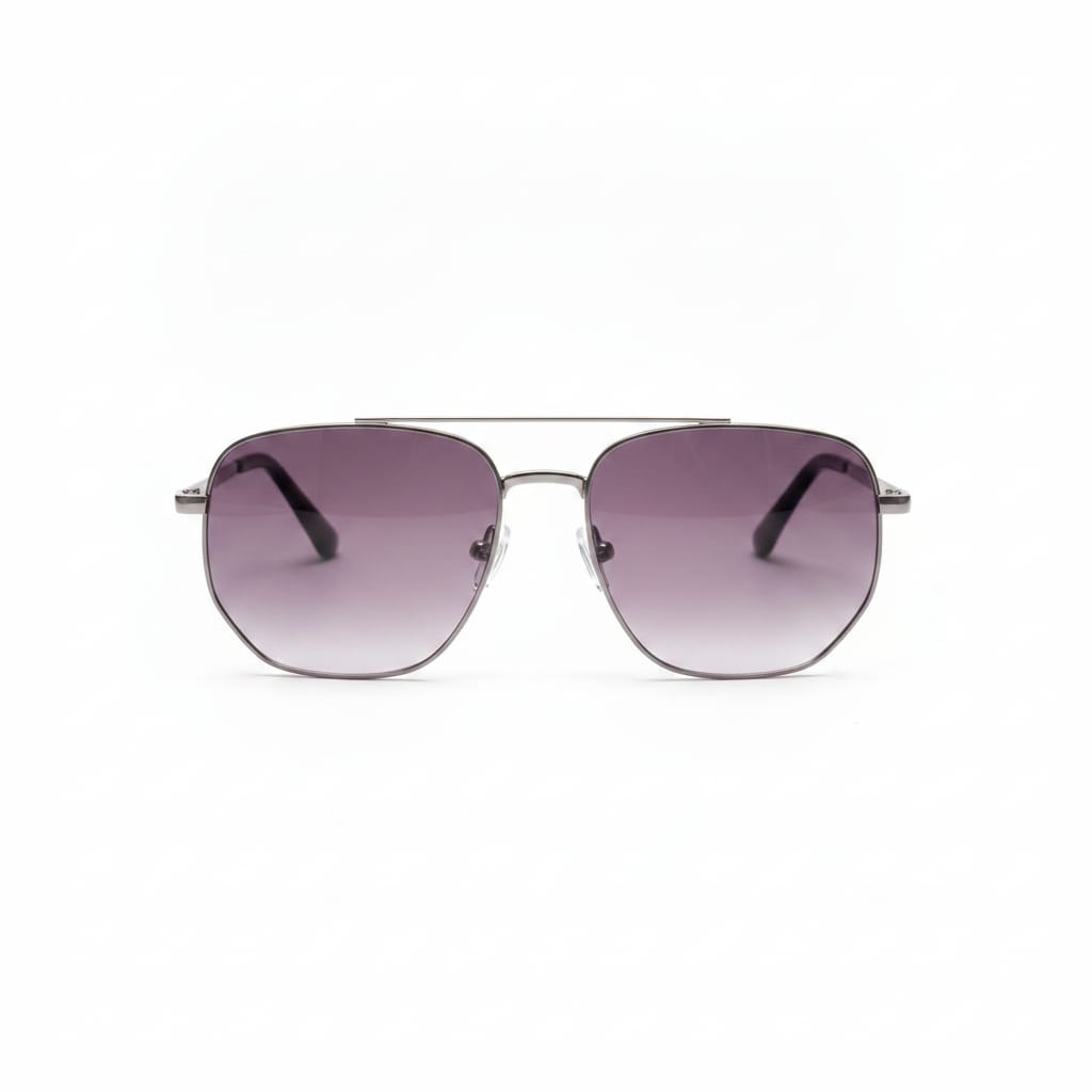 Men's Metal Glasses with Square Lenses - Silver