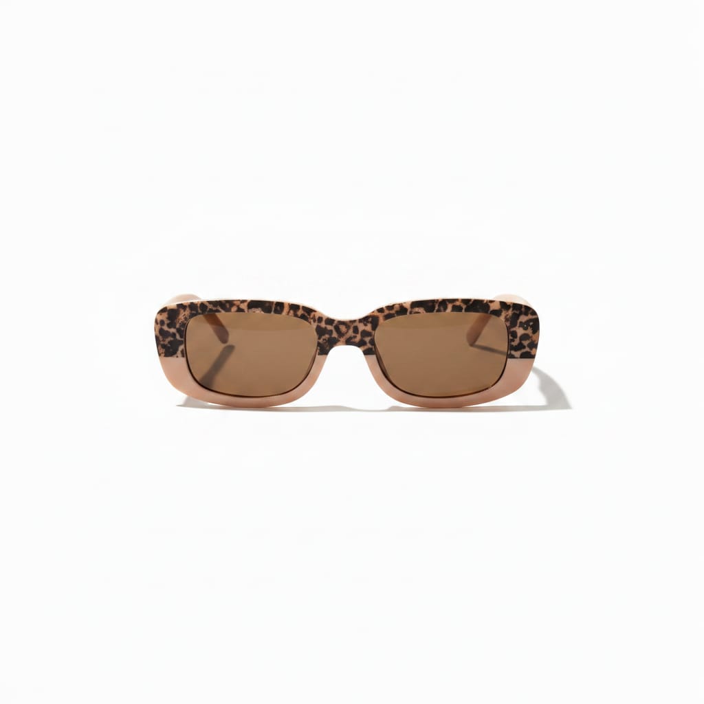 Bicolor leopard print glasses for girls - White