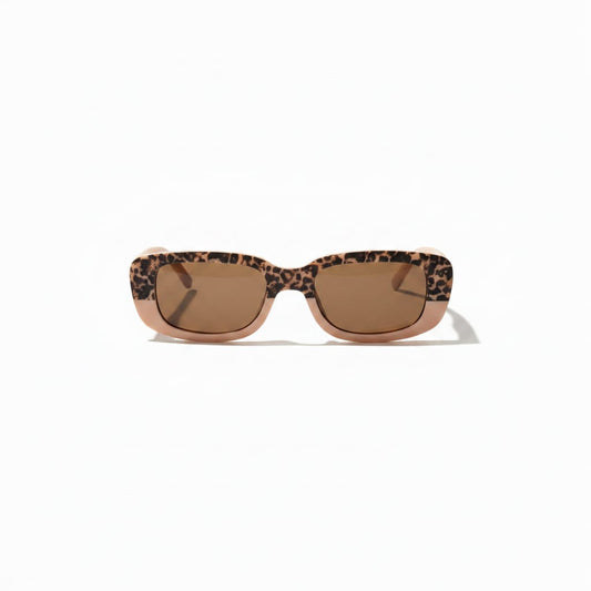 Bicolor leopard print glasses for girls - White