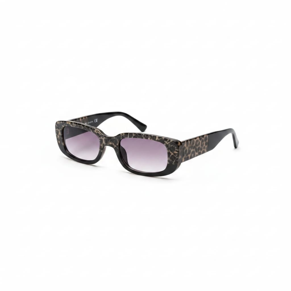 Bicolor leopard print glasses for girls - Black