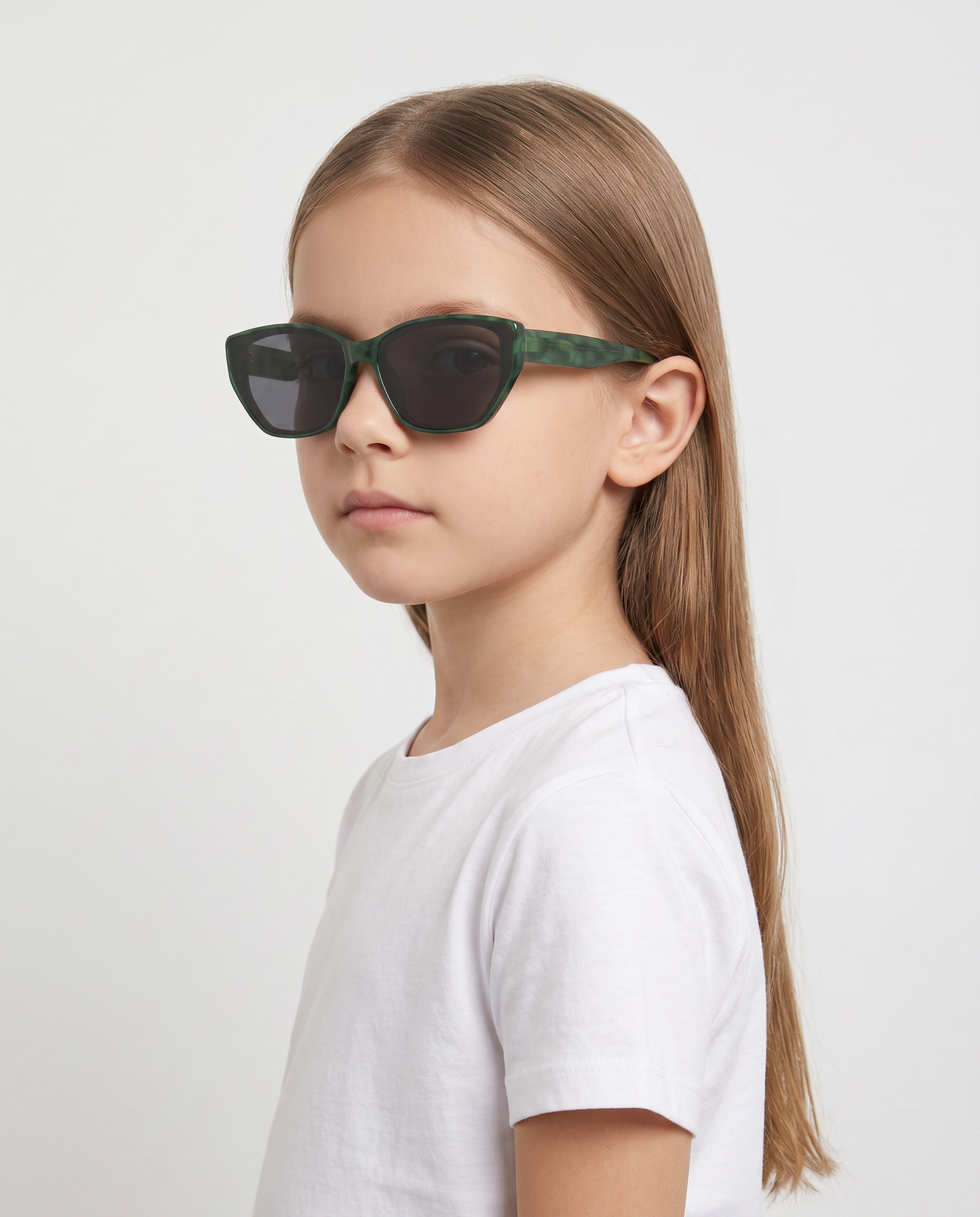 Square Matte Glasses for Kids - Green